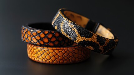 Fototapeta premium Leopard and snake skin print bracelets