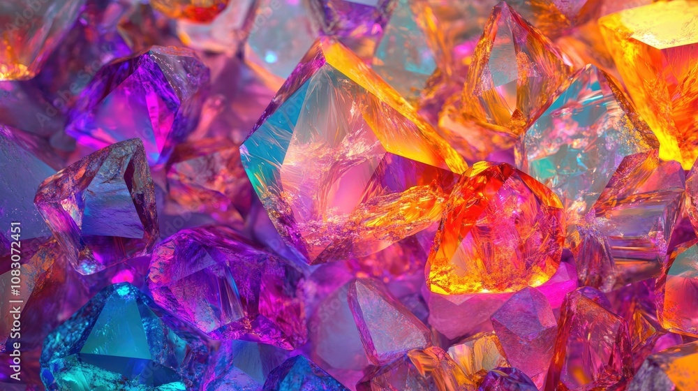 Aufkleber vibrant multicolor gemstones create a luxurious and surreal background ideal for decorative use text