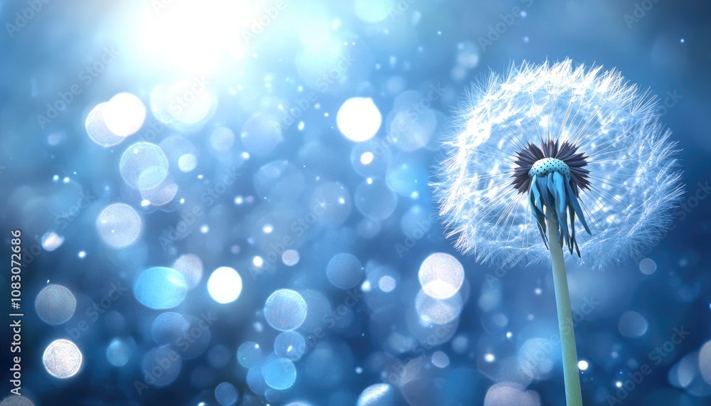 Aufkleber light effect featuring lens flares and white glowing starburst sparkles on a blue background creatin