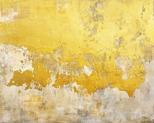 Fototapeta premium Chemistry Inspired Wall Texture with Gold Oil Paint on Canvas Featuring Yellow Graffiti and Watercolor Elements Merging Luxury Art and Vintage Paper Splash Effects
