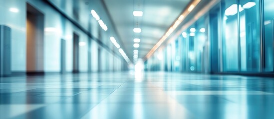 Obraz premium Blurred perspective of an empty long corridor ideal background for presentations and design projects