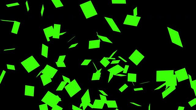 Content revealing chroma key transition, blank green screen surface disintegrates into airy patches, 4k alpha png transparent layer behind