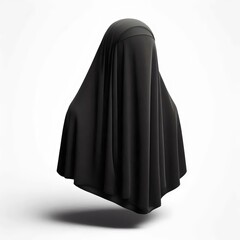 Naklejka premium black burqa isolated on white background