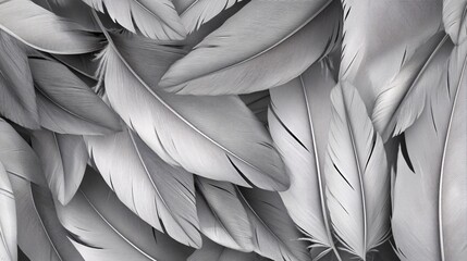 Obraz premium Single-layer feather texture in grayscale