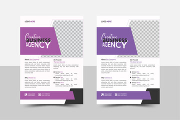 a bundle of 2 templates of different colors a4 flyer template, modern business flyer templates, abstract business flyer and vector templates 