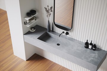 Modern Concrete Bathroom Sink Design 