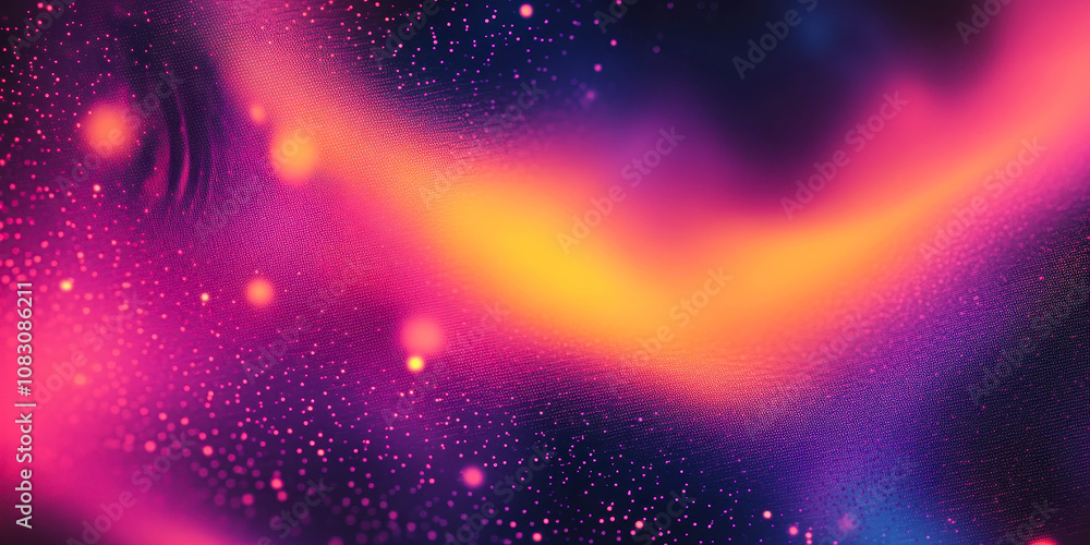 Poster vibrant y2k aesthetic gradient with grainy noise and abstract blurred patterns