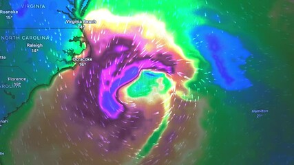 Hurricane Wind Direction Map In USA