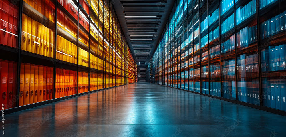 Poster efficient document management system concept: streamlined digital organization and storage