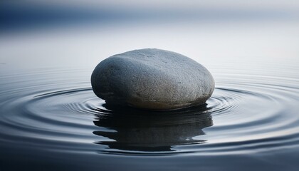 무게감이 느껴지는 단단한 돌이 강에 잠겨있다