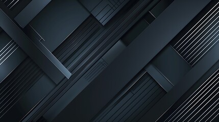 Obraz premium A modern, abstract design featuring dark geometric shapes and lines, ideal for backgrounds or digital art.