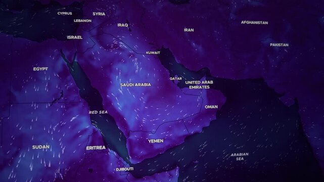 Wind Direction On Southwest Asia Map