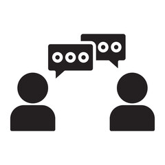 Speaking people line icon.