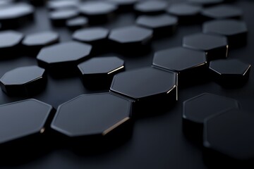 Fototapeta premium Abstract black hexagon pattern background.