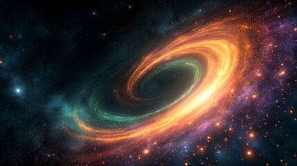 Obraz premium A Dance of Twinkling Galaxies on a Pitch-Black Canvas Creating an Otherworldly Spectacle