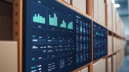 Digital Transformation Supply Chain, An automated supply chain dashboard highlighting real-time data on shipment locations, inventory levels, and ETA