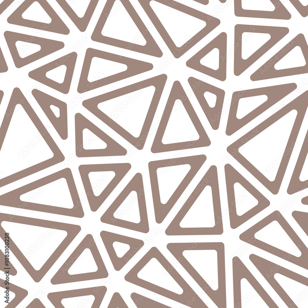 Poster tileable abstract background. large triangles size. solid color style. rounded triangular cells outl