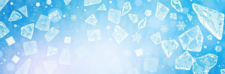 Blue geometric ice texture with intricate shapes and patterns, perfect for backgrounds or design projects, winter, geometric