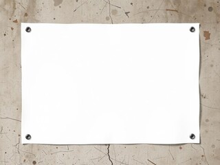 Fototapeta premium Glued poster mockup on weathered concrete wall with peeling paint, promotion, display