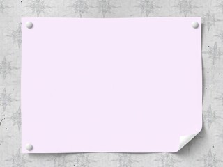 Glued poster mockup with wrinkled edges on textured concrete wall background, glued, artistic, background