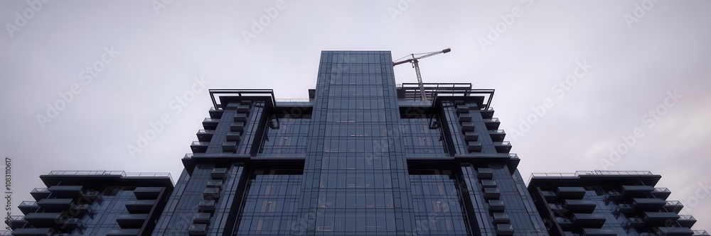 Poster modern high end architecture project evolution from concept to completion, facade, modern, construct
