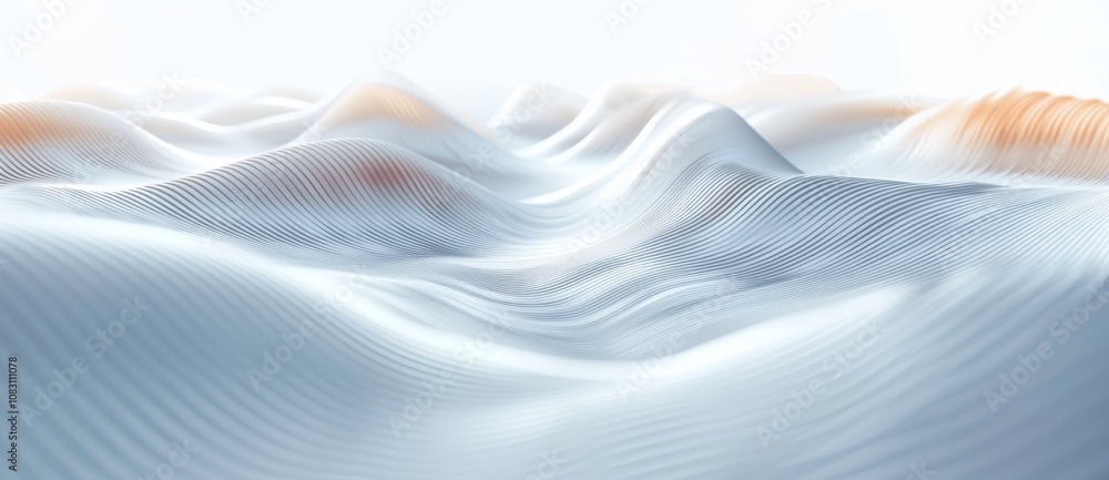 Poster minimalist abstract white background with wavy lines and soft curves for presentation design