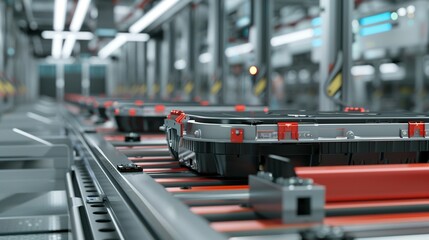 Automated Assembly Line Manufacturing Electric Vehicle Battery Packs