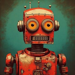 old rusty robot