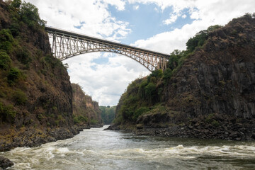 The Victoria Falls Bridge, designed by the Cleveland Bridge and Engineering Company, built between...