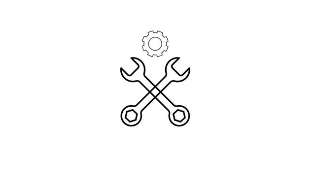 Animation of The key and gear icons represent automotive companies 