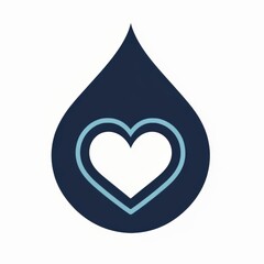 Obraz premium A stylized droplet shape with an inner heart design, symbolizing care and compassion.
