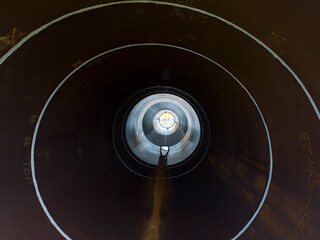 Steel monopile foundations to construct an offshore windpark in the North Sea, The Netherlands