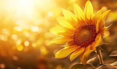 Fototapeta premium Golden Sunflower in Sunlight