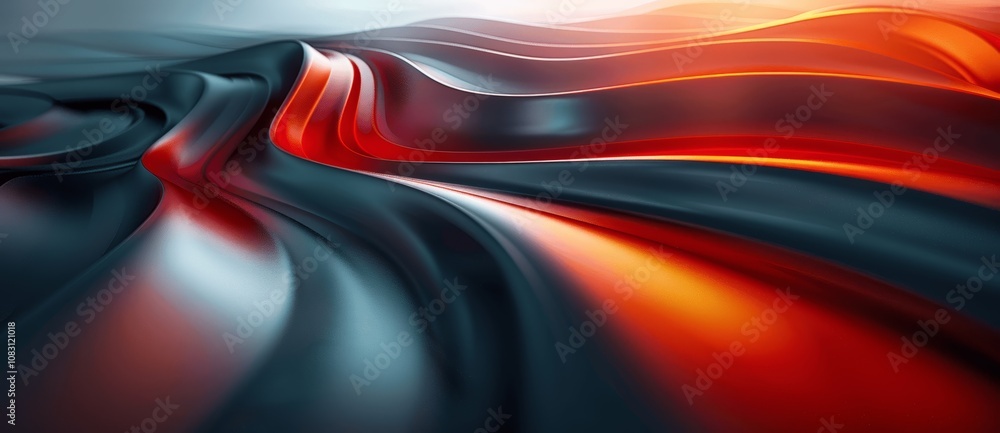 Poster futuristic abstract design with red and dark lines