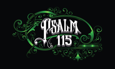 PSALM 115 lettering custom logo style design