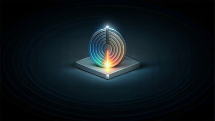 Fototapeta premium Minimalistic round structure with gradient light and concentric rings