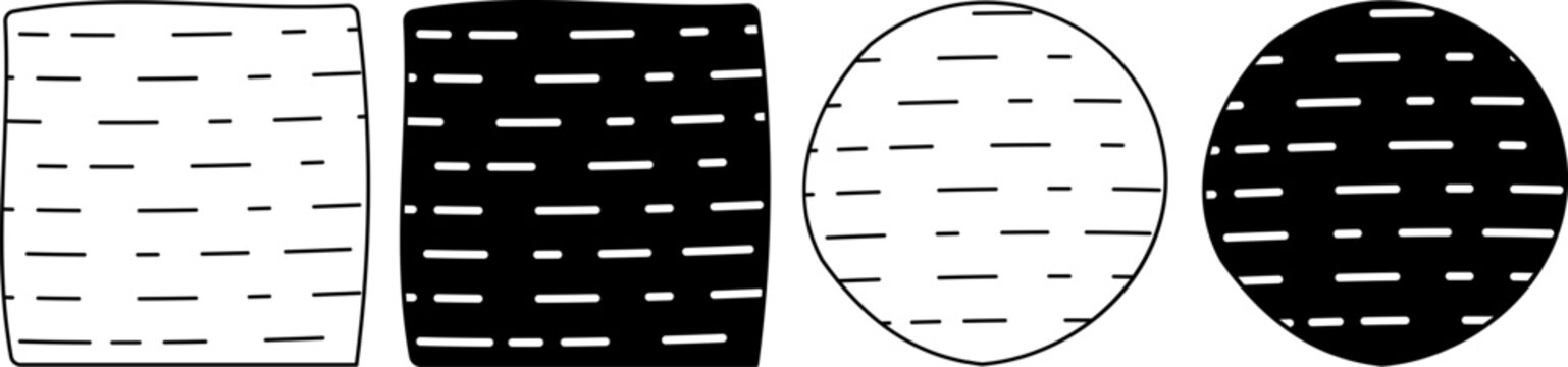 square and circle matza icon set