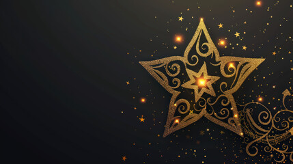 Obraz premium new year text with golden star