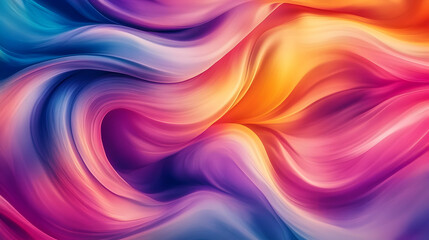 Fototapeta premium Abstract Colorful Swirling Waves: Vibrant Hues Digital Art Background