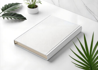 white one  book mockup on  white background