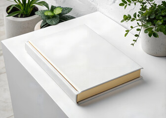 white one  book mockup on  white background