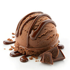 chocolate ice cream  on white background