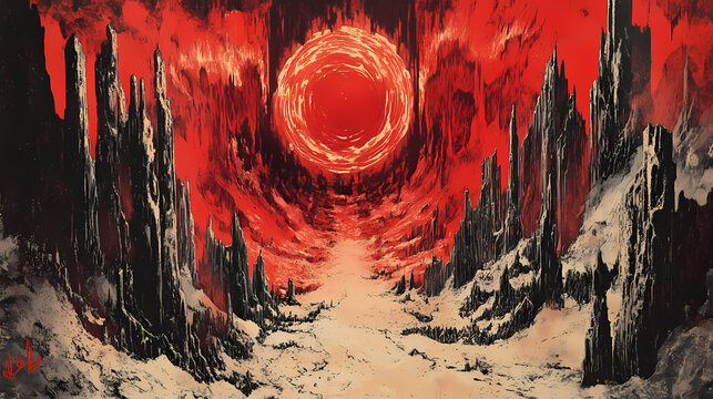 The seventh circle of hell. Inferno. Illustration