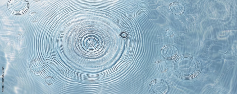 Poster abstract water ripple effect circular patterns serene smooth texture high-resolution calming atmosphere