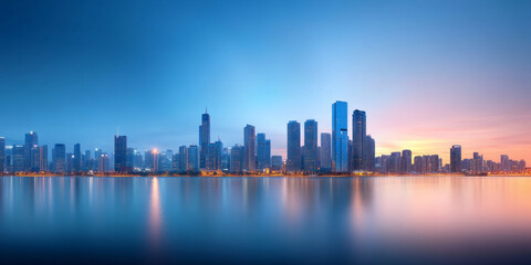 Fototapeta premium Architectural landscape of modern urban skyline 