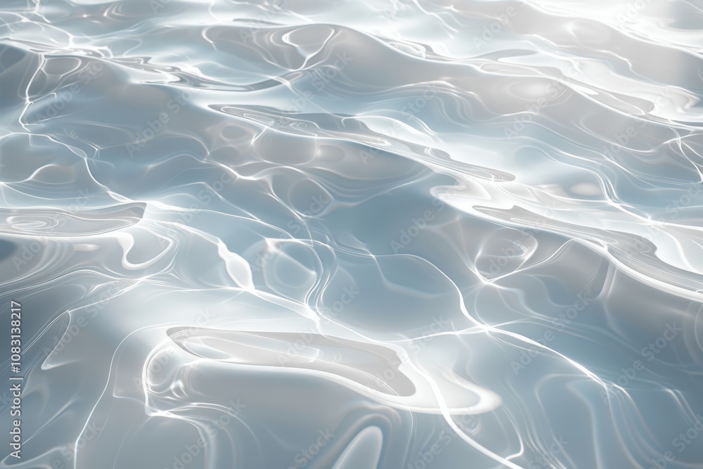 Poster abstract white water texture background with sunlight reflection and ripples for cosmetic design