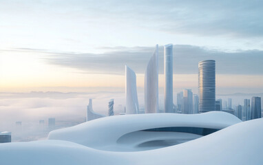 Fototapeta premium Minimalist modern architecture and spatial structure