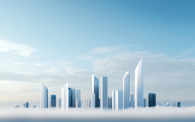 Fototapeta premium Minimalist modern architecture and spatial structure