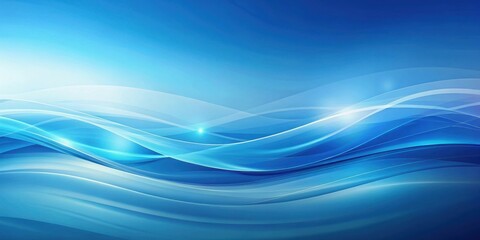 Obraz premium Abstract Blue Wave Background with Glowing Light Emitting From the Center of the Image