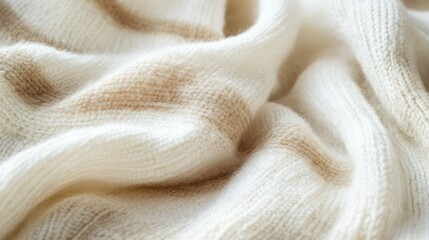 Soft Cream Knit Fabric with Subtle Beige Stripes Perfect for Textiles, Fashion, and Interior Design Projects to Create a Cozy Atmosphere